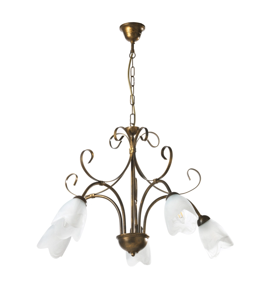 LAMPADARIO 5 LUCI ONLI "ODINO" BRONZO E14